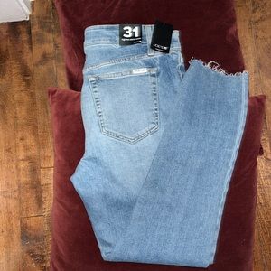 Blue denim high righ skinny ankle jeans